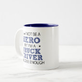 Vrachtwagenchauffeur Hero Humor Nieuwigheid Tweekleurige Koffiemok (Voorkant links)