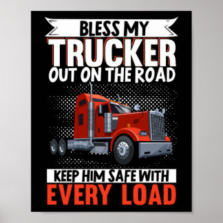 Vrachtwagenchauffeur laat mijn trucker onderweg lo poster