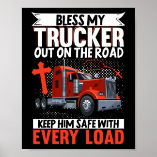 Vrachtwagenchauffeur laat mijn trucker onderweg lo poster