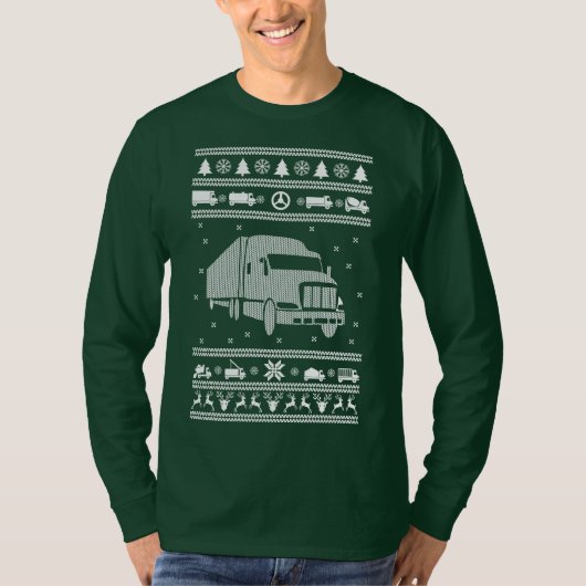 Vrachtwagenchauffeur lomp kerstkeuken t-shirt (Voorkant)