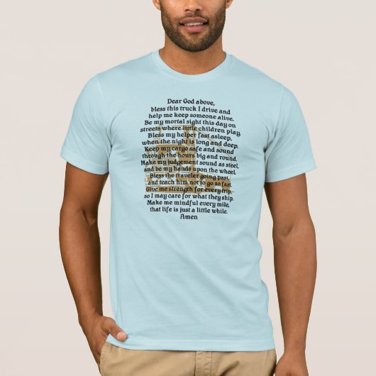 Vrachtwagenchauffeur Prayer Mannen T-Shirt (Voorkant)