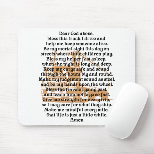 Vrachtwagenchauffeur Prayer Mousepad Muismat (Met muis)