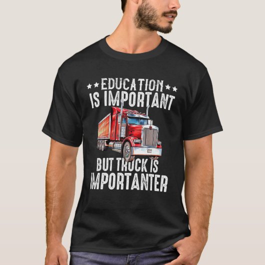 Vrachtwagenchauffeur Trucker Mannen Papa Funny Tru T-shirt (Voorkant)
