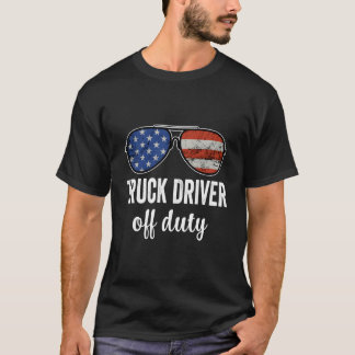 Vrachtwagenchauffeur van dienst Amerikaanse vlag z T-shirt
