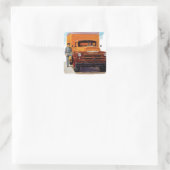 vrachtwagenchauffeur vierkante sticker (Tas)