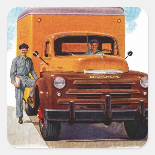 vrachtwagenchauffeur vierkante sticker (Voorkant)