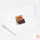 vrachtwagenchauffeur vierkante sticker (Envelop)