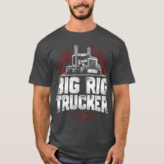 Vrachtwagenchauffeur Vintage Grote Rig Vrachtwagen T-shirt
