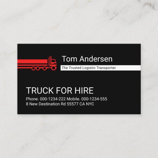 vrachtwagenchauffeur visitekaartje (Voorkant)