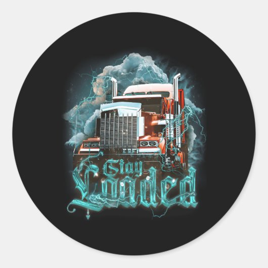 Vrachtwagenchauffeur voor papa Big Rig oplegger Tr Ronde Sticker (Voorkant)