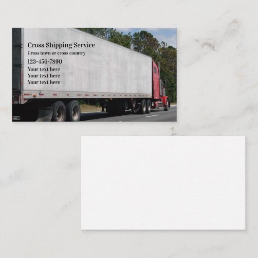 Vrachtwagenchauffeur voor transport en verzending visitekaartje (Voorkant / Achterkant)