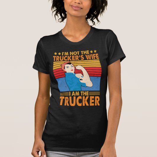 Vrachtwagenchauffeur Vrouw Grappige Trucker's Vrou T-shirt (Voorkant)