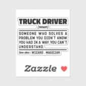 Vrachtwagenchauffeur zelfstandig naamwoord definit sticker (Vel)