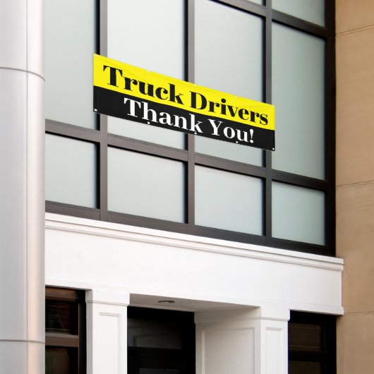 Vrachtwagenchauffeurs bedankt spandoek (Buitenkant Gebouw)