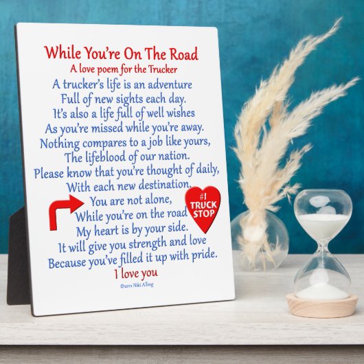 Vrachtwagenchauffeurs liefdesgedicht fotoplaat (Zijkant)