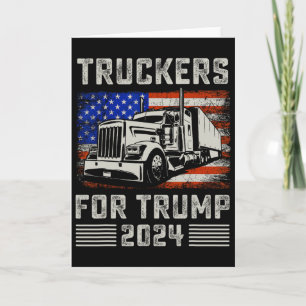 Vrachtwagenchauffeurs Voor Trump Amerikaanse Vlag Kaart