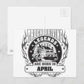 Vrachtwagenchauffeurs worden in april geboren briefkaart (Voorkant / Achterkant)