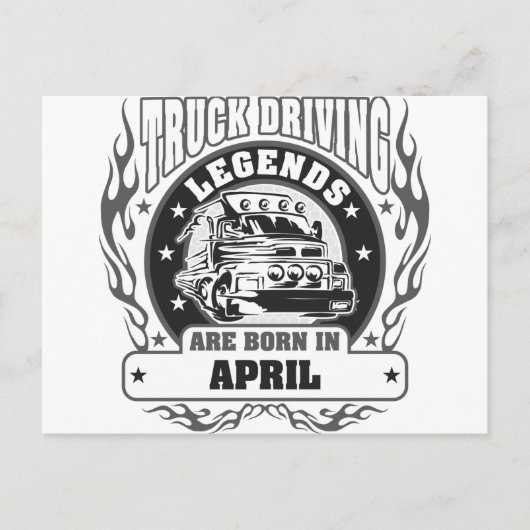 Vrachtwagenchauffeurs worden in april geboren briefkaart (Voorkant)