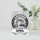 Vrachtwagenchauffeurs worden in april geboren briefkaart (Staand voorkant)
