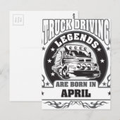 Vrachtwagenchauffeurs worden in april geboren briefkaart (Voorkant / Achterkant)