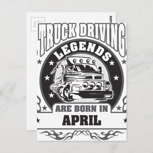Vrachtwagenchauffeurs worden in april geboren briefkaart (Voorkant / Achterkant)
