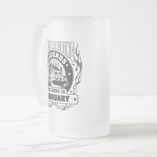 Vrachtwagenchauffeurs worden in februari geboren matglas bierpul (Voorkant links)