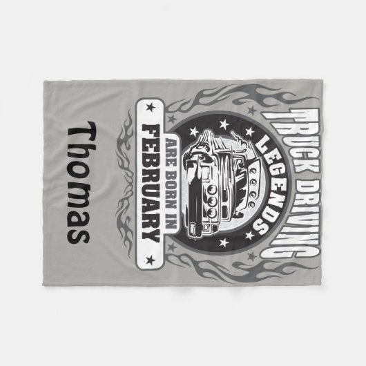 Vrachtwagenchauffeurs worden in februari met naam  fleece deken (Voorkant (Horizontaal))