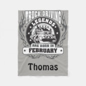 Vrachtwagenchauffeurs worden in februari met naam  fleece deken (Voorkant)