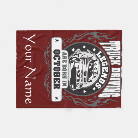 Vrachtwagenchauffeurs worden in oktober geboren fleece deken (Voorkant (Horizontaal))