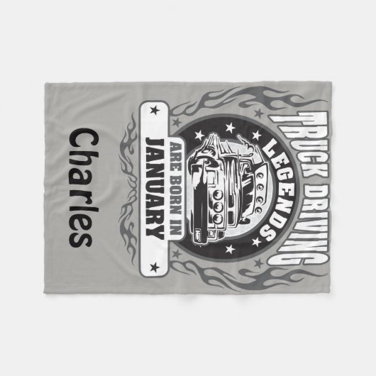 Vrachtwagenchauffeurs zijn geboren in januari, naa fleece deken (Voorkant (Horizontaal))