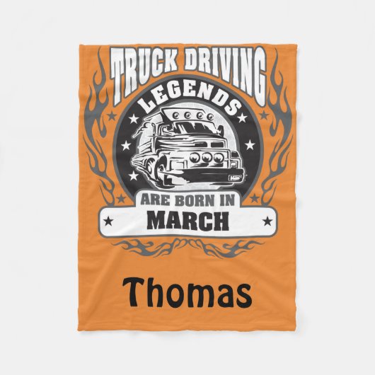Vrachtwagenchauffeurs zijn geboren in maart Naam t Fleece Deken (Voorkant)