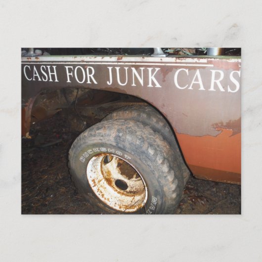 vrachtwagengeld voor junk Car Sign Briefkaart (Voorkant)
