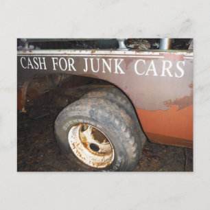vrachtwagengeld voor junk Car Sign Briefkaart