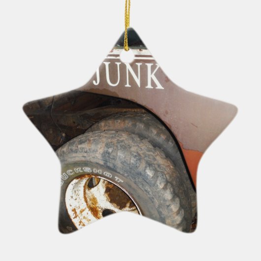  vrachtwagengeld voor junk Car Sign Keramisch Ornament (Voorkant)