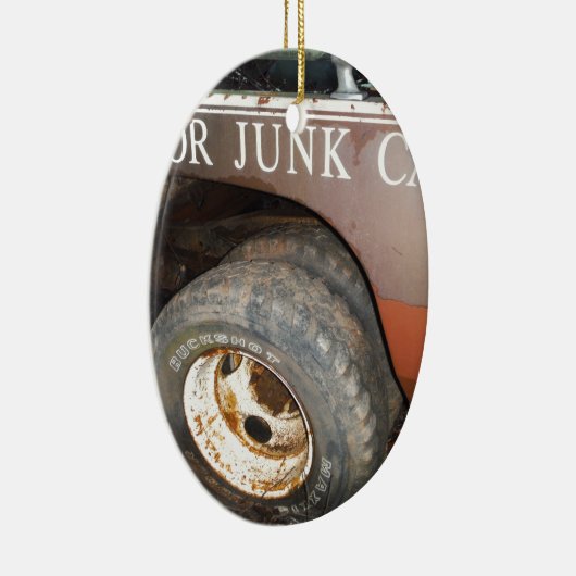  vrachtwagengeld voor junk Car Sign Keramisch Ornament (Rechts)