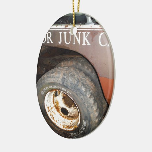  vrachtwagengeld voor junk Car Sign Keramisch Ornament (Links)
