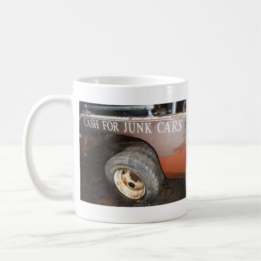  vrachtwagengeld voor junk Car Sign Koffiemok (Links)