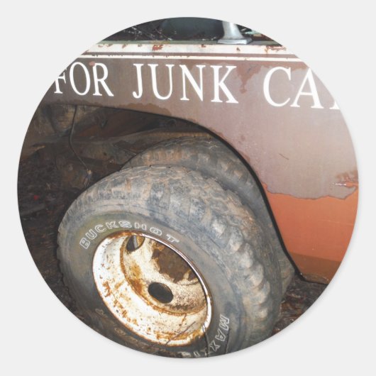 vrachtwagengeld voor junk Car Sign Ronde Sticker (Voorkant)
