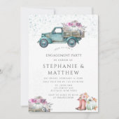  Vrachtwagenpompoen en Floral Engagement Party Kaart (Voorkant)