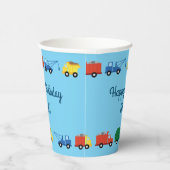 Vrachtwagens Auto's Schattige 1e Verjaardagsfeest Papieren Bekers (Rechts)