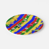 Vrachtwagens, auto's, tractoren en verkeersborden  papieren bordje (Gekanteld)