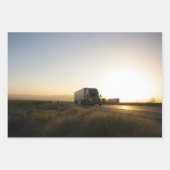 Vrachtwagens, bergen en zonsondergang prachtige ui inpakpapier vel (Voorkant 2)