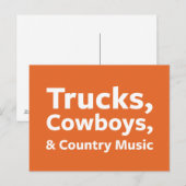 Vrachtwagens, cowboys en country Music Briefkaart (Voorkant / Achterkant)