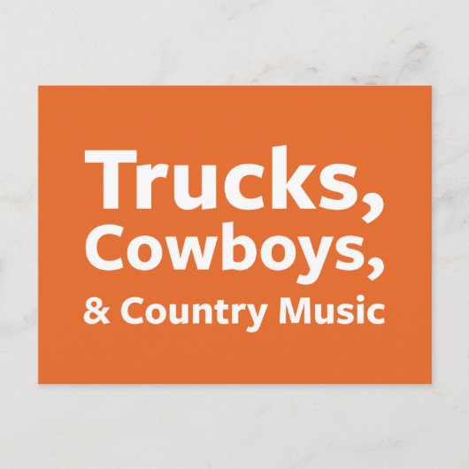 Vrachtwagens, cowboys en country Music Briefkaart (Voorkant)