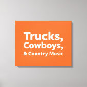 Vrachtwagens, cowboys en country Music Canvas Afdruk (Voorkant)
