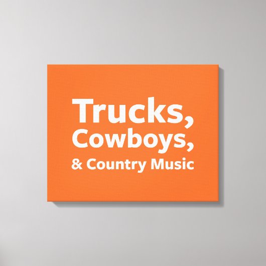 Vrachtwagens, cowboys en country Music Canvas Afdruk (Voorkant)