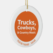 Vrachtwagens, cowboys en country Music Keramisch Ornament (Rechts)