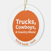 Vrachtwagens, cowboys en country Music Keramisch Ornament (Links)