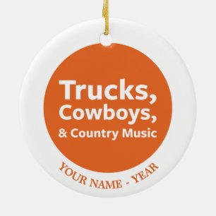 Vrachtwagens, cowboys en country Music Keramisch Ornament