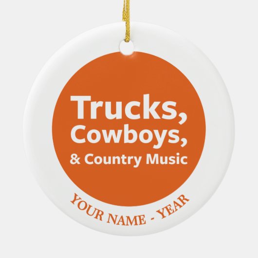 Vrachtwagens, cowboys en country Music Keramisch Ornament (Achterkant)